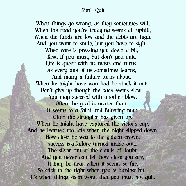 Don’t Quit by Edgar Guest