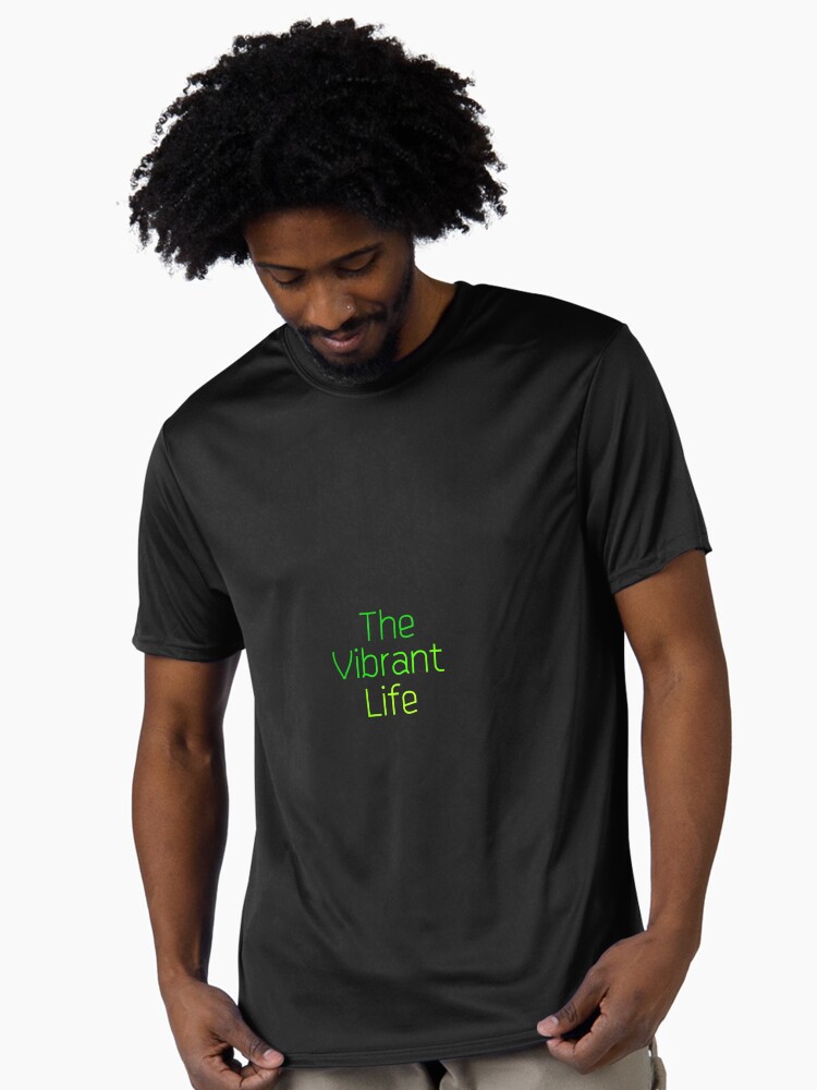 Man wearing The Vibrant Life Logo shirt